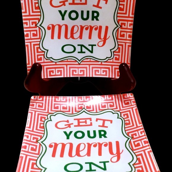 Christmas Dessert Plates,  Glass Plates,  Snack Plates,  Country Cottage Plates - Picture 9 of 10